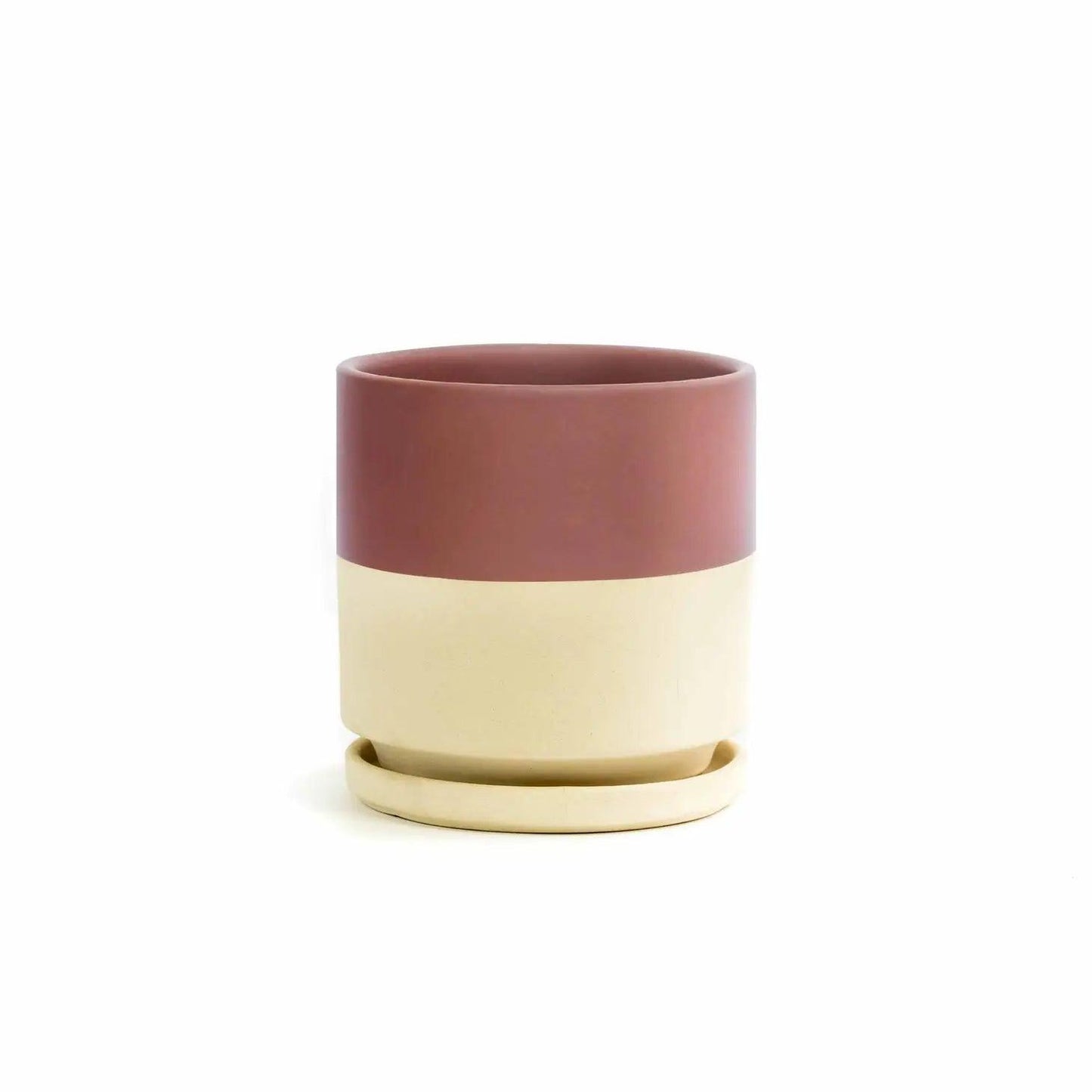 6.5" Gemstone Cylinder Pots with Water Tray