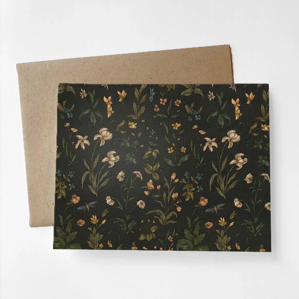 Old World Florals Greeting Card