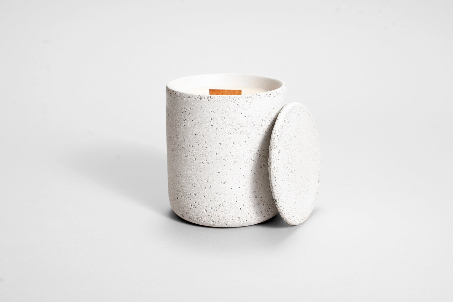 Handcrafted straciatella concrete candle