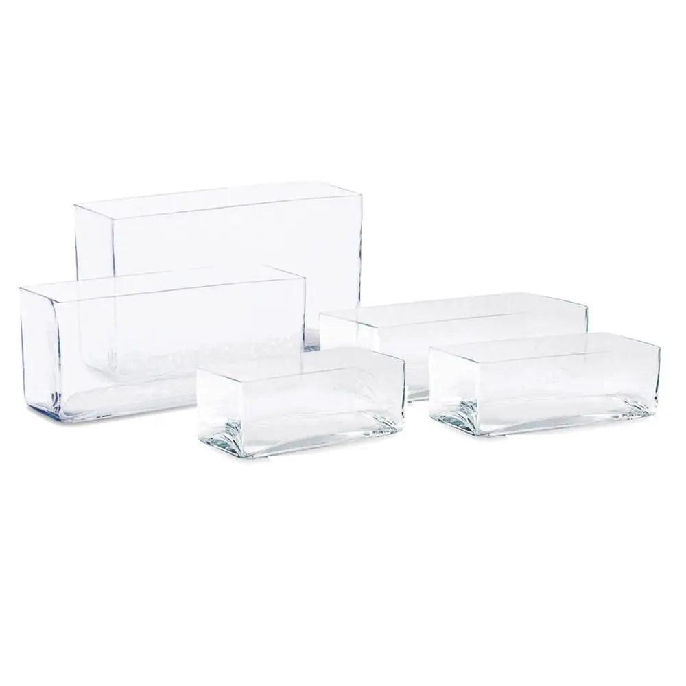 Rectangle Low Glass Cylinders, Clear