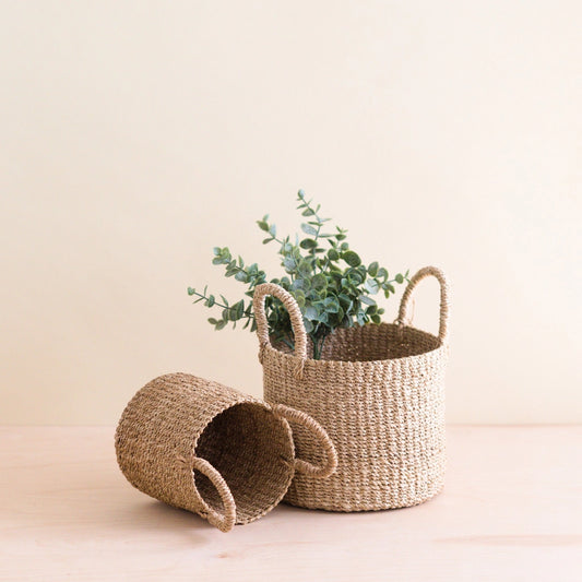 Natural Tabletop Mini Basket with Handle