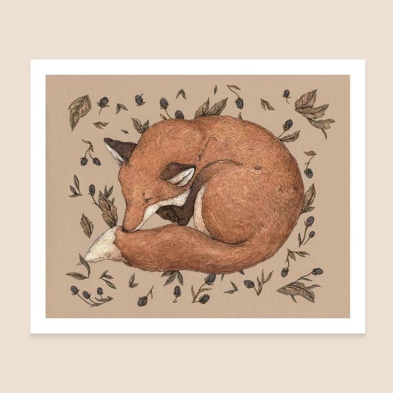 Sleeping Fox Print