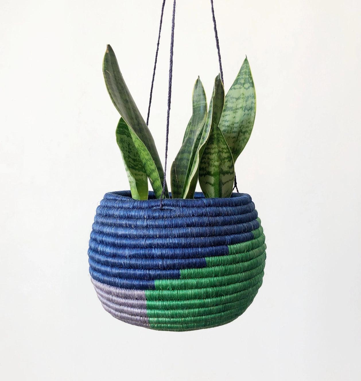 Hanging Woven Planter - Brights