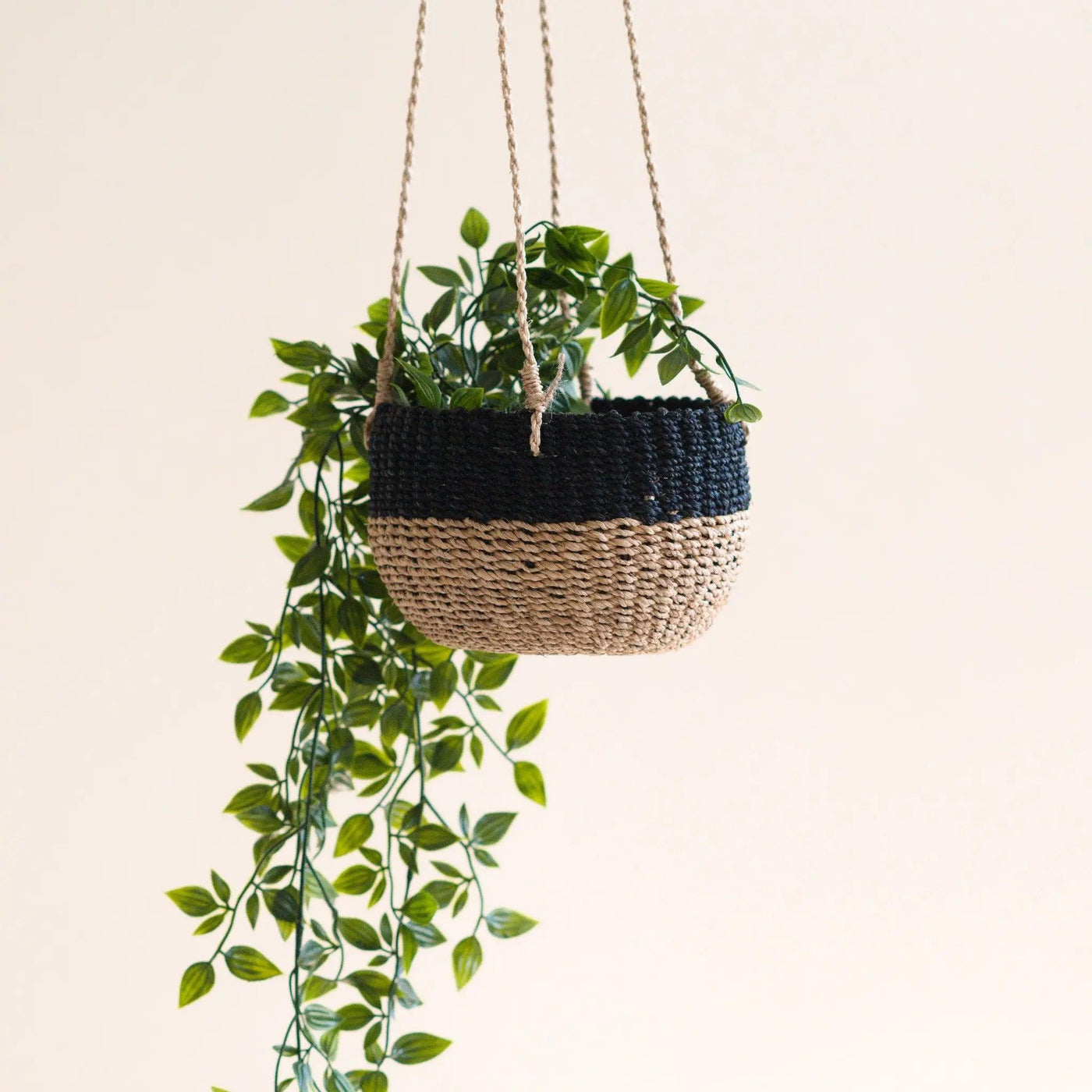 Natural + Colorblock Hanging Basket