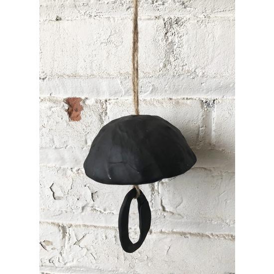 Black Clay Chime w Oval Ringer